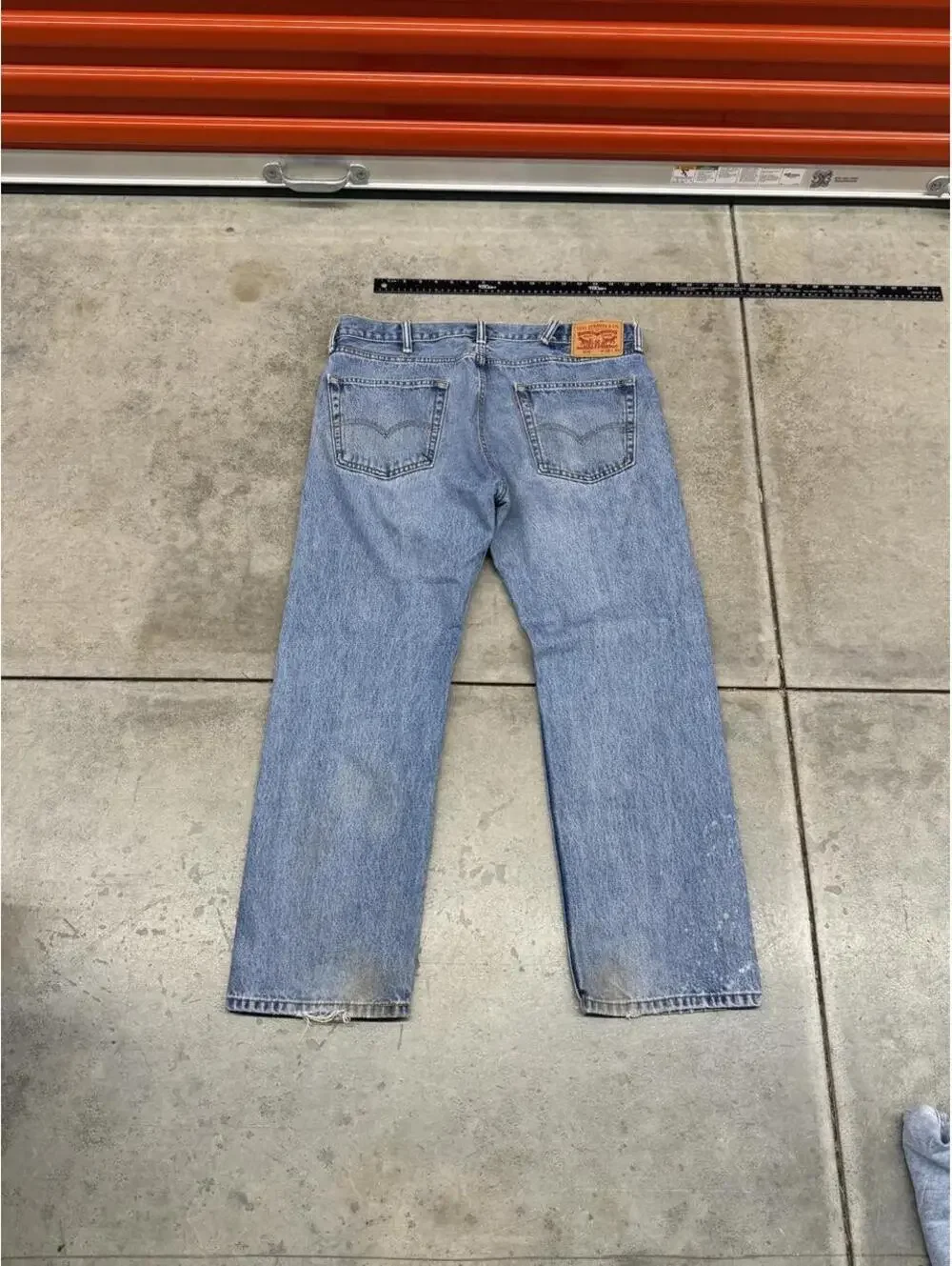 vintage levis 505 faded blue straight leg jeans size 38 x 30